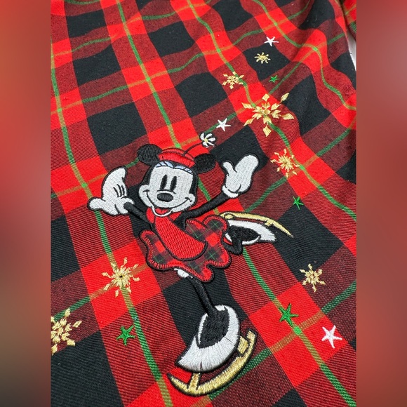 DISNEY STORE Girls Minnie Mouse Ice Skating Plaid Winter Nightgown 5/6 Cozy Warm - Picture 8 of 15